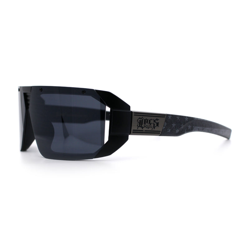 Locs USA Flag Oversized Wrap Around Gangster Plastic Biker Sunglasses