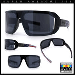 Locs USA Flag Oversized Wrap Around Gangster Plastic Biker Sunglasses