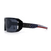 Locs USA Flag Oversized Wrap Around Gangster Plastic Biker Sunglasses