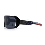 Locs USA Flag Oversized Wrap Around Gangster Plastic Biker Sunglasses