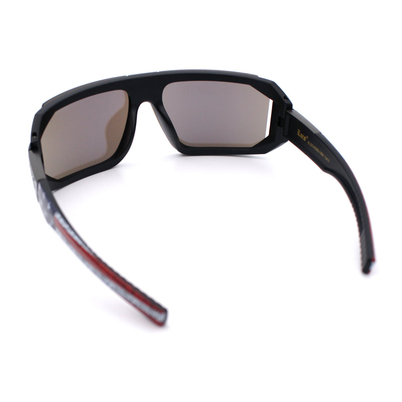 Locs USA Flag Oversized Wrap Around Gangster Plastic Biker Sunglasses