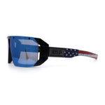 Locs USA Flag Oversized Wrap Around Gangster Plastic Biker Sunglasses