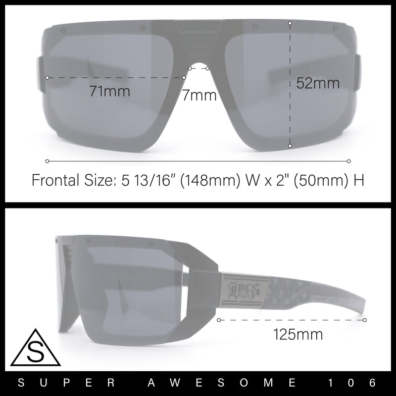 Locs USA Flag Oversized Wrap Around Gangster Plastic Biker Sunglasses