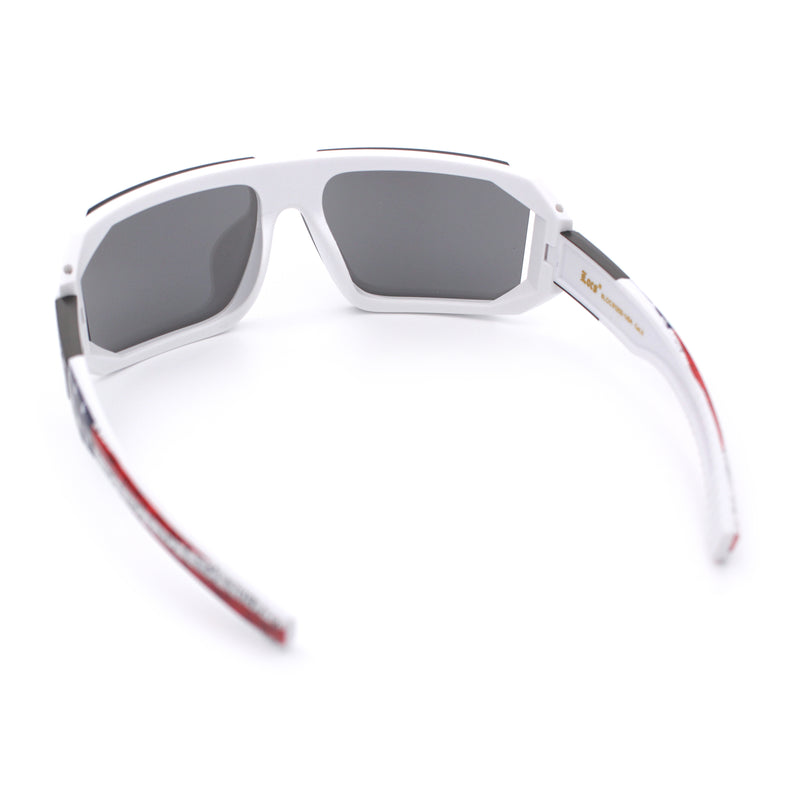 Locs USA Flag Oversized Wrap Around Gangster Plastic Biker Sunglasses