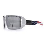 Locs USA Flag Oversized Wrap Around Gangster Plastic Biker Sunglasses