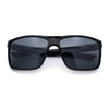 Locs Mens Classic 90s All Black Rectangular Gangster Plastic Sunglasses