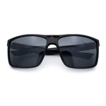Locs Mens Classic 90s All Black Rectangular Gangster Plastic Sunglasses