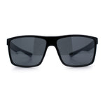 Locs Mens Classic 90s All Black Rectangular Gangster Plastic Sunglasses