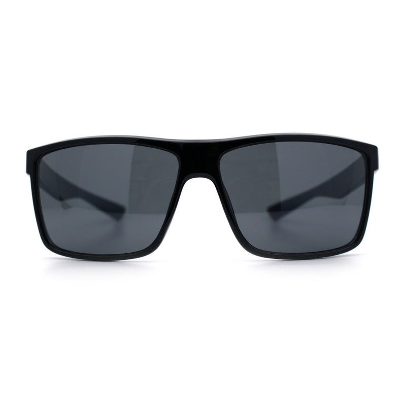 Locs Mens Classic 90s All Black Rectangular Gangster Plastic Sunglasses