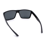 Locs Mens Classic 90s All Black Rectangular Gangster Plastic Sunglasses