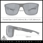 Locs Mens Classic 90s All Black Rectangular Gangster Plastic Sunglasses