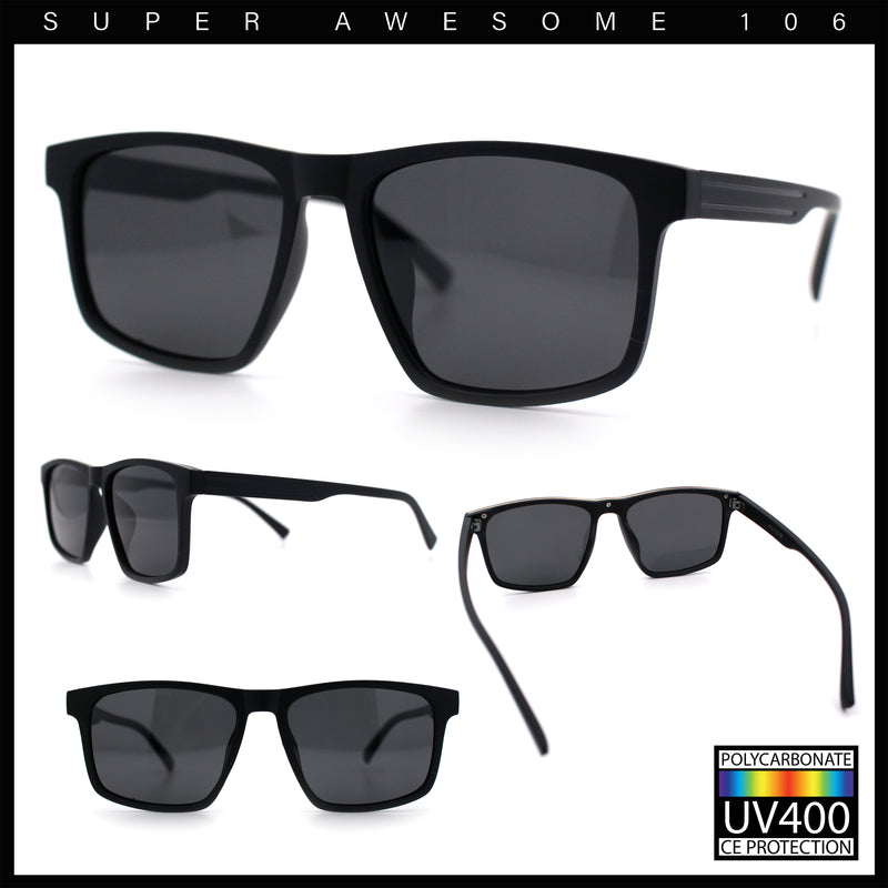 Polarized Gentlemanly Hipster Mens Sport Horn Rim Plastic Sunglasses