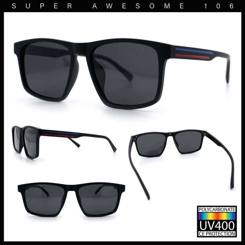 Polarized Gentlemanly Hipster Mens Sport Horn Rim Plastic Sunglasses