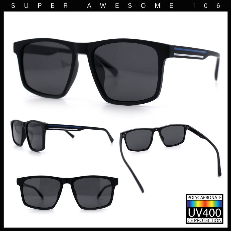 Polarized Gentlemanly Hipster Mens Sport Horn Rim Plastic Sunglasses