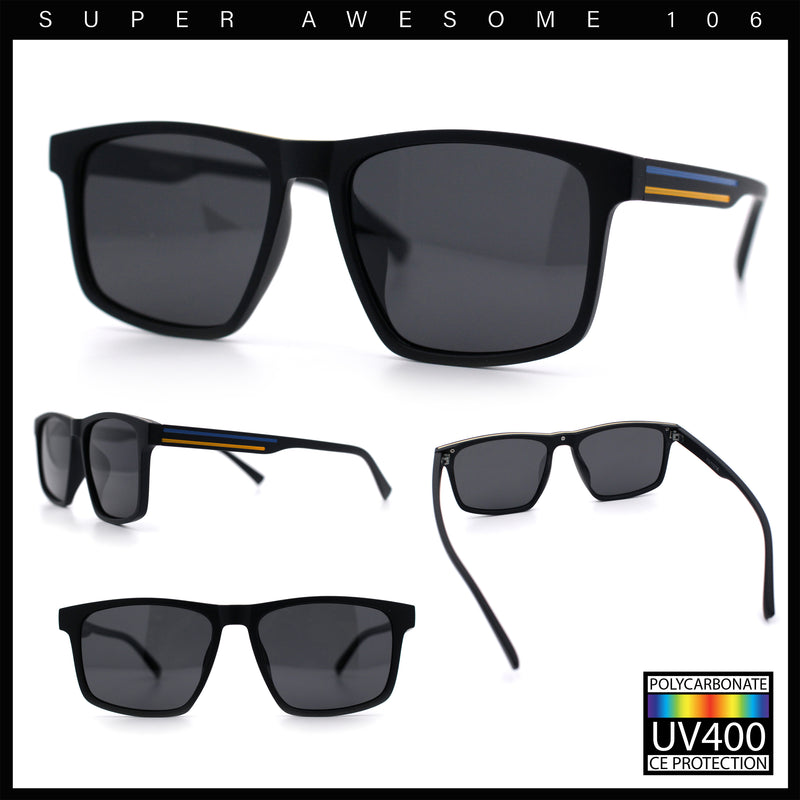 Polarized Gentlemanly Hipster Mens Sport Horn Rim Plastic Sunglasses