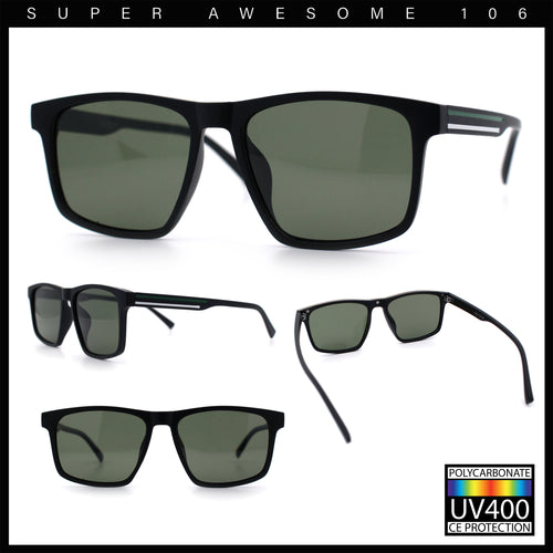 Polarized Gentlemanly Hipster Mens Sport Horn Rim Plastic Sunglasses