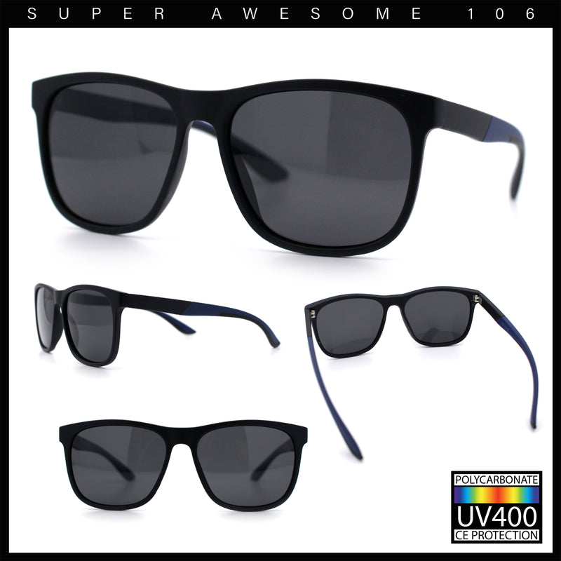 Polarized Classic Gentleman Mens Simple Sporty Horn Rim Plastic Sunglasses
