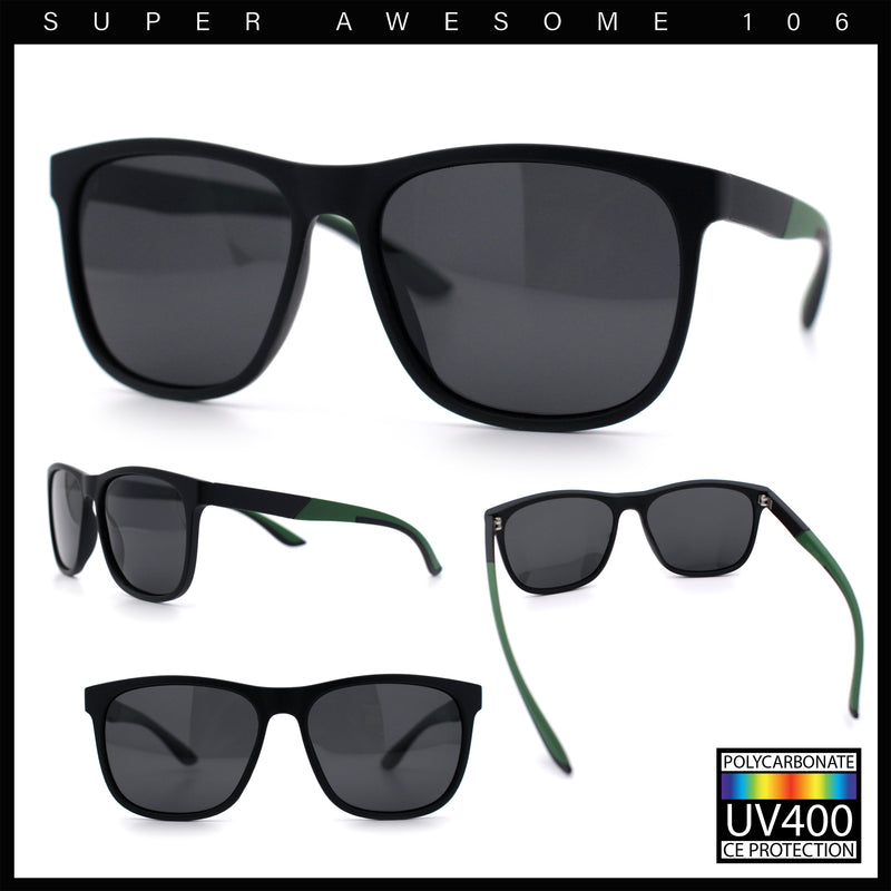 Polarized Classic Gentleman Mens Simple Sporty Horn Rim Plastic Sunglasses