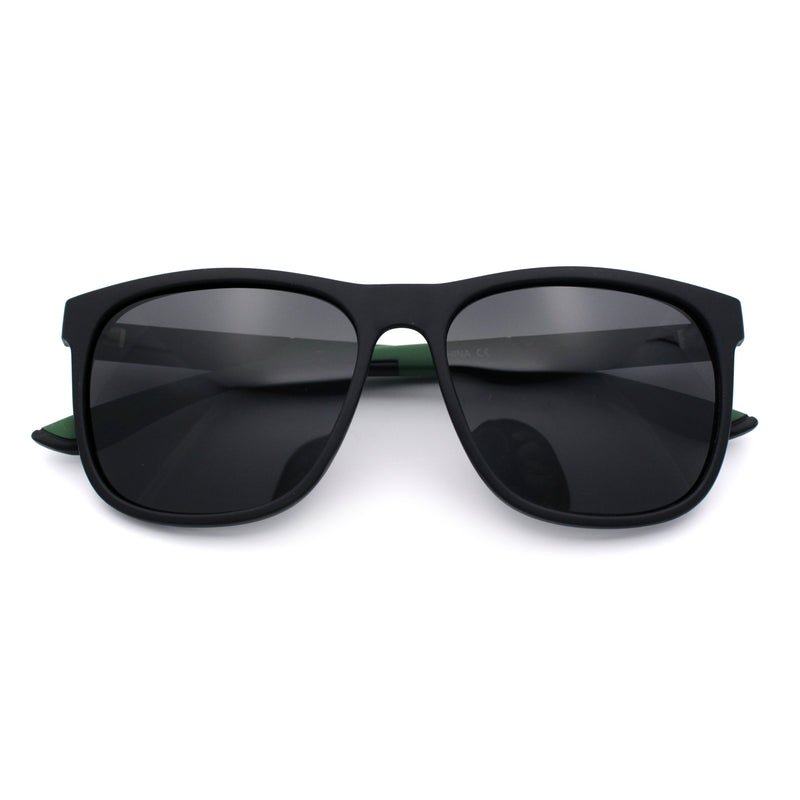 Polarized Classic Gentleman Mens Simple Sporty Horn Rim Plastic Sunglasses