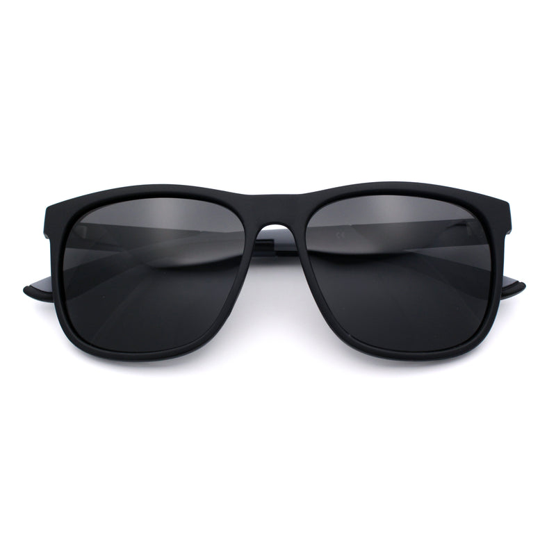Polarized Classic Gentleman Mens Simple Sporty Horn Rim Plastic Sunglasses