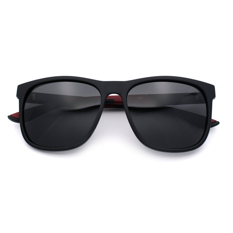 Polarized Classic Gentleman Mens Simple Sporty Horn Rim Plastic Sunglasses