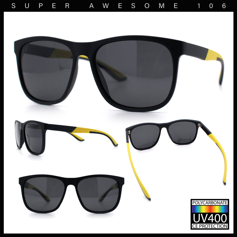 Polarized Classic Gentleman Mens Simple Sporty Horn Rim Plastic Sunglasses