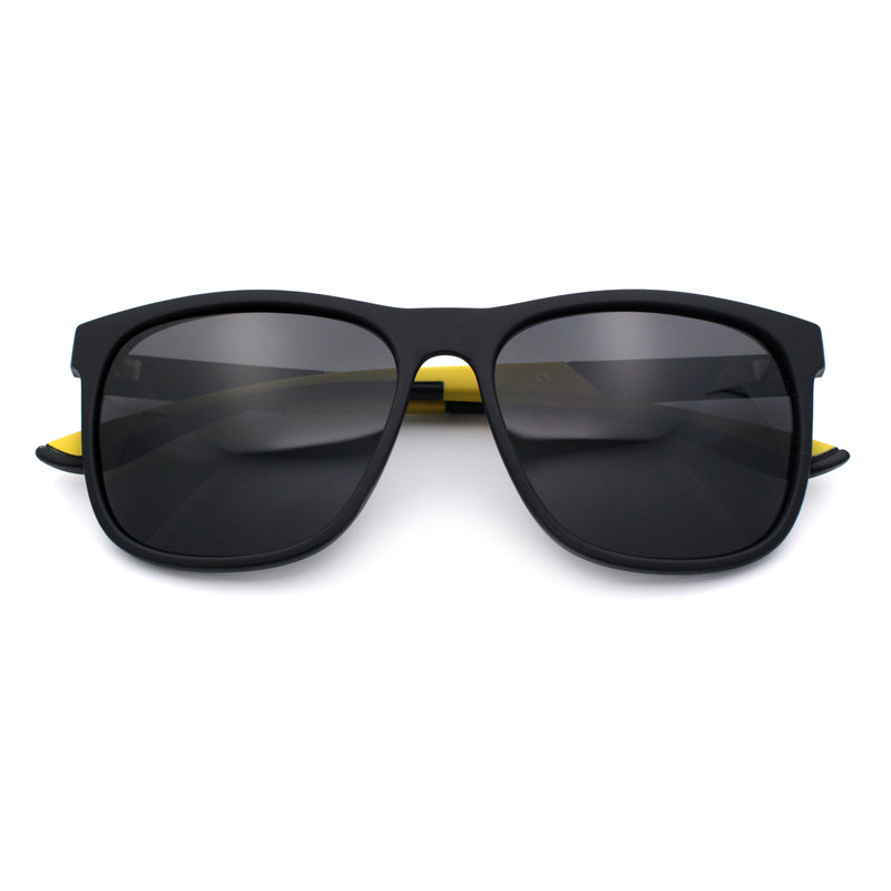 Polarized Classic Gentleman Mens Simple Sporty Horn Rim Plastic Sunglasses