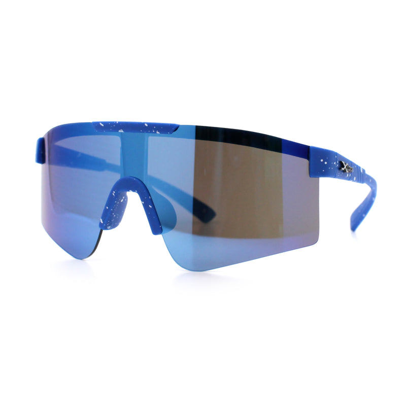 Xloop Boys Child Size MTB Shield Color Mirror Rimless Plastic Sport Sunglasses