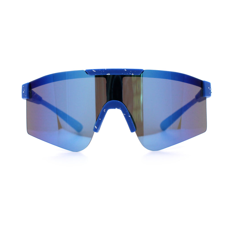 Xloop Boys Child Size MTB Shield Color Mirror Rimless Plastic Sport Sunglasses