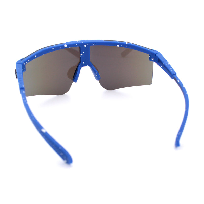 Xloop Boys Child Size MTB Shield Color Mirror Rimless Plastic Sport Sunglasses
