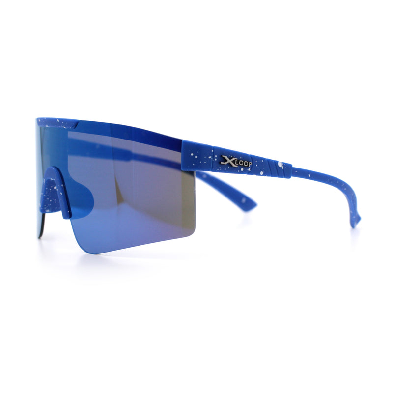 Xloop Boys Child Size MTB Shield Color Mirror Rimless Plastic Sport Sunglasses