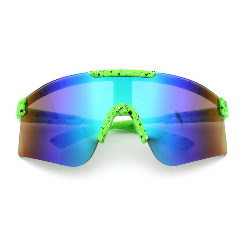 Xloop Boys Child Size MTB Shield Color Mirror Rimless Plastic Sport Sunglasses