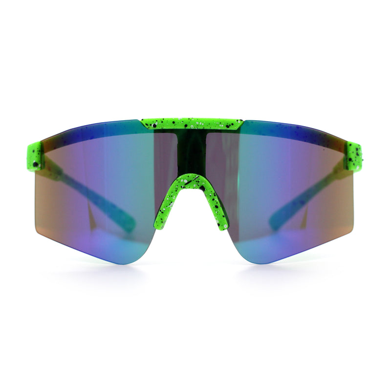 Xloop Boys Child Size MTB Shield Color Mirror Rimless Plastic Sport Sunglasses