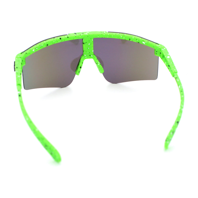 Xloop Boys Child Size MTB Shield Color Mirror Rimless Plastic Sport Sunglasses