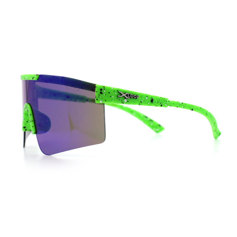 Xloop Boys Child Size MTB Shield Color Mirror Rimless Plastic Sport Sunglasses