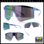 Xloop Boys Child Size MTB Shield Color Mirror Rimless Plastic Sport Sunglasses