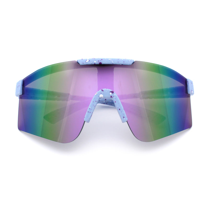 Xloop Boys Child Size MTB Shield Color Mirror Rimless Plastic Sport Sunglasses