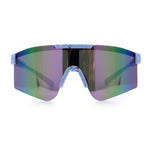 Xloop Boys Child Size MTB Shield Color Mirror Rimless Plastic Sport Sunglasses