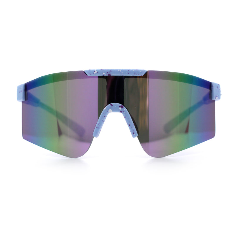 Xloop Boys Child Size MTB Shield Color Mirror Rimless Plastic Sport Sunglasses