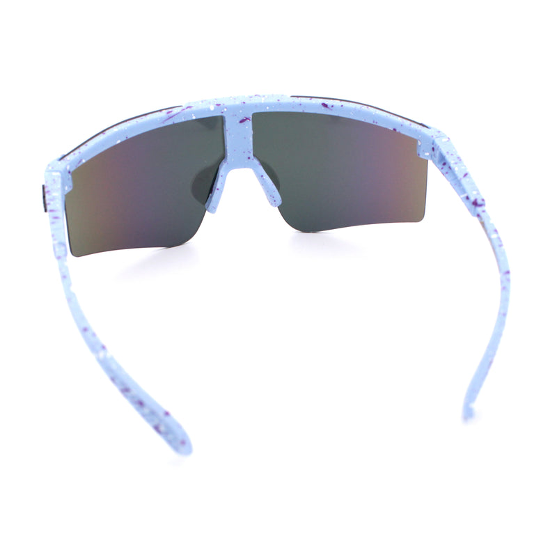 Xloop Boys Child Size MTB Shield Color Mirror Rimless Plastic Sport Sunglasses