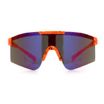 Xloop Boys Child Size MTB Shield Color Mirror Rimless Plastic Sport Sunglasses