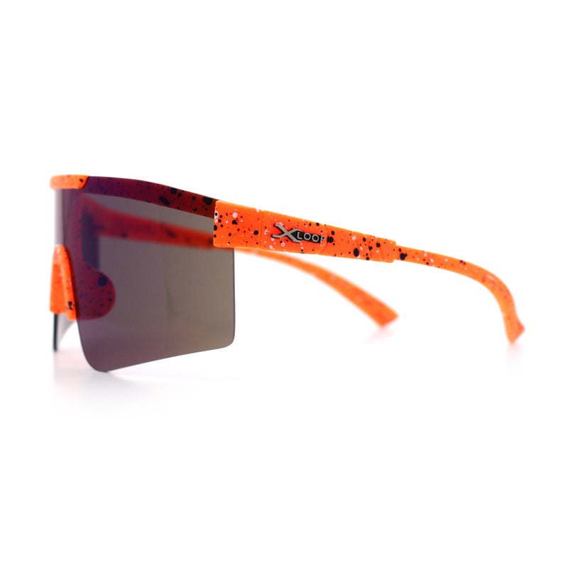 Xloop Boys Child Size MTB Shield Color Mirror Rimless Plastic Sport Sunglasses