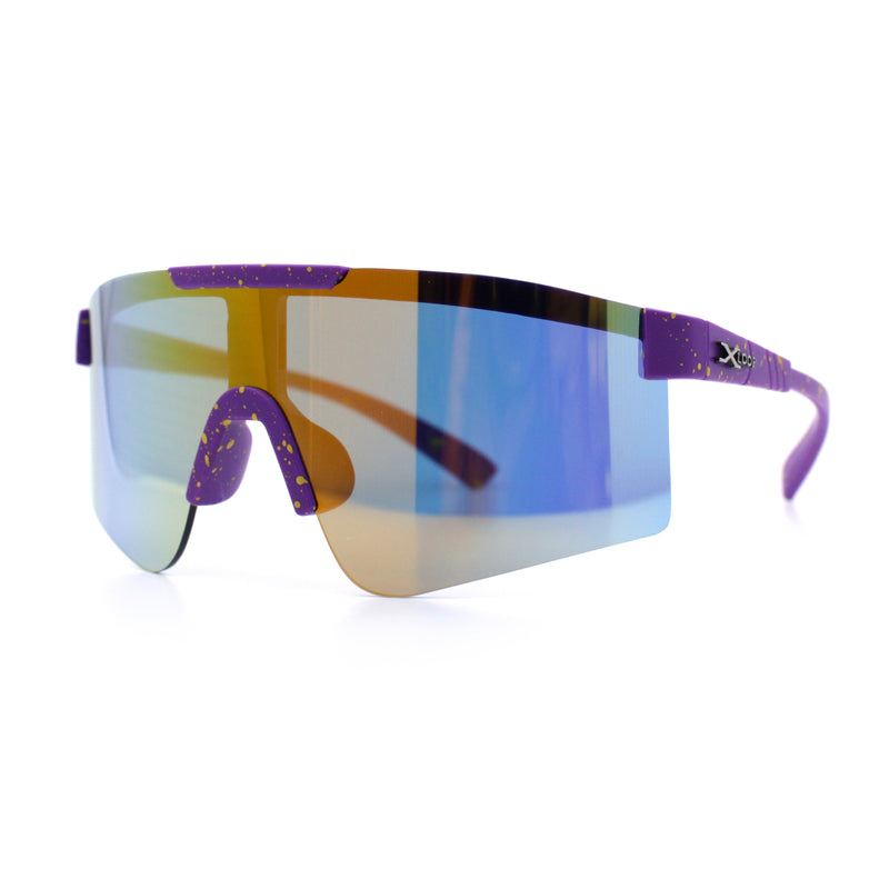 Xloop Boys Child Size MTB Shield Color Mirror Rimless Plastic Sport Sunglasses
