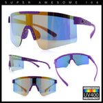 Xloop Boys Child Size MTB Shield Color Mirror Rimless Plastic Sport Sunglasses