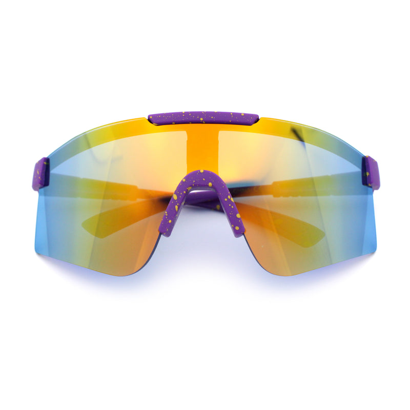 Xloop Boys Child Size MTB Shield Color Mirror Rimless Plastic Sport Sunglasses