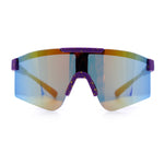 Xloop Boys Child Size MTB Shield Color Mirror Rimless Plastic Sport Sunglasses
