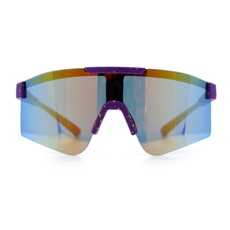 Xloop Boys Child Size MTB Shield Color Mirror Rimless Plastic Sport Sunglasses