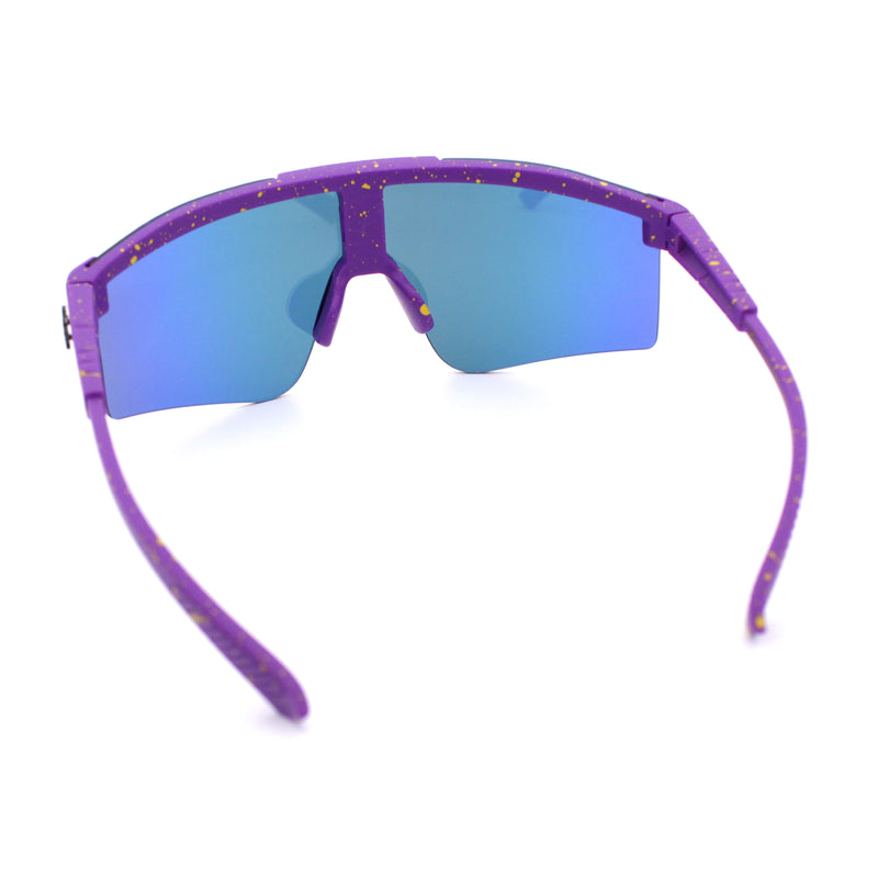 Xloop Boys Child Size MTB Shield Color Mirror Rimless Plastic Sport Sunglasses