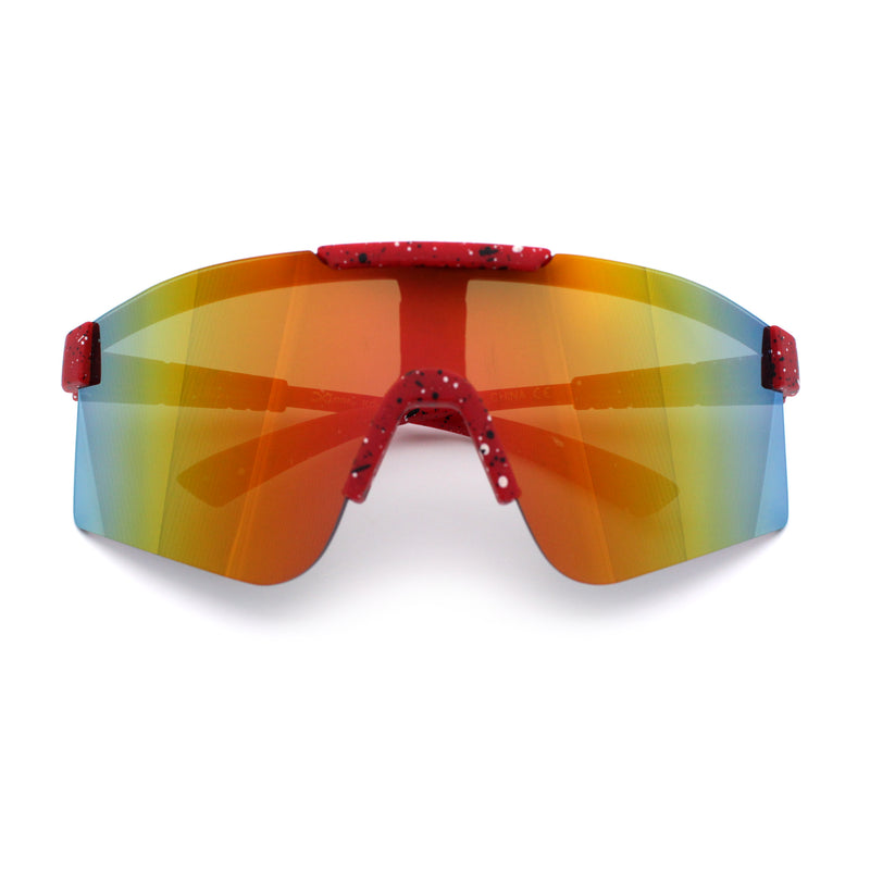Xloop Boys Child Size MTB Shield Color Mirror Rimless Plastic Sport Sunglasses