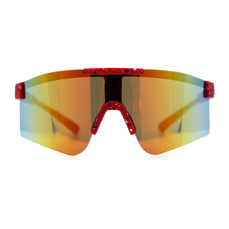 Xloop Boys Child Size MTB Shield Color Mirror Rimless Plastic Sport Sunglasses